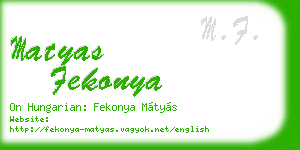 matyas fekonya business card